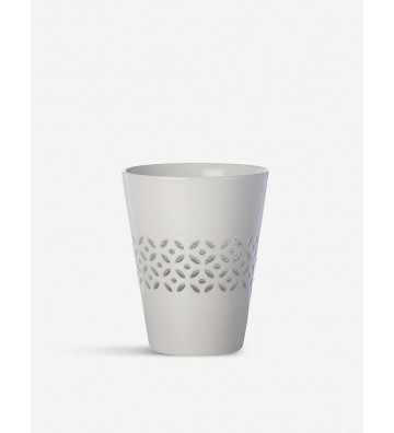 Porcelain tumbler cup with openwork pattern Ø8xH10cm
