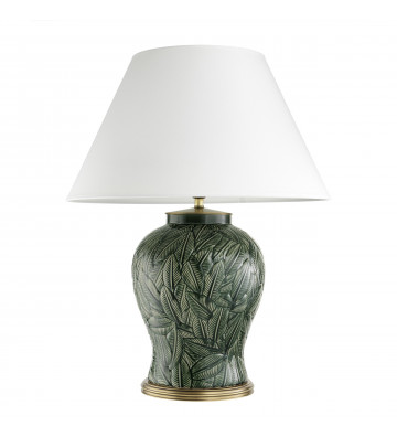 Cyprus table lamp in ceramic green leaves - Eichholtz - Nardini Forniture