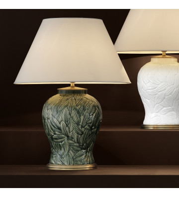 Cyprus table lamp in ceramic green leaves - Eichholtz - Nardini Forniture