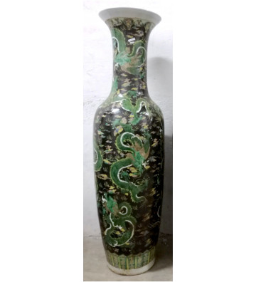 Vaso alto in porcellana stile orientale con draghi 38xH142cm - Nardini Forniture