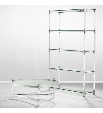 Trento etagere in transparent glass and steel 117x41xH200cm - Eichholtz - Nardini Forniture