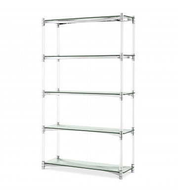 Trento etagere in transparent glass and steel 117x41xH200cm - Eichholtz - Nardini Forniture
