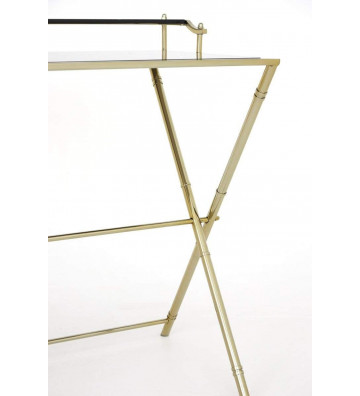 Salinas desk in brown and gold glass 89x50x83cm