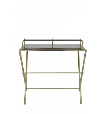 Salinas desk in brown and gold glass 89x50x83cm - Light&Living - Nardini Forniture