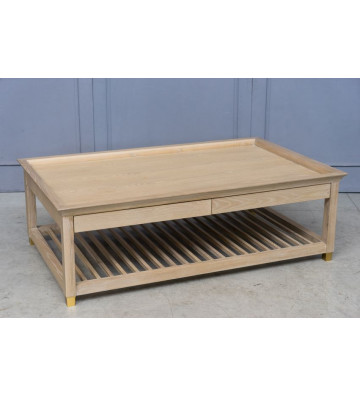 Tavolo da fumo in legno chiaro e piedi in ottone 100x160cm - Nardini Forniture