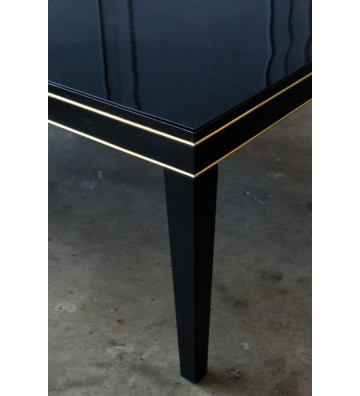 Black dining table with black glass top 250x120cm - Nardini Forniture