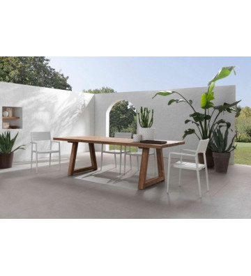 Halkin teak dining table 250x100xh77cm - Braid - Nardini Forniture