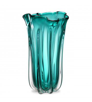 Vase irregular blue glass Vagabond Ø19xH34cm - Eichholtz - Nardini Forniture