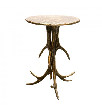 Side table cervo in alluminio oro H60x50cm - Nardini Forniture