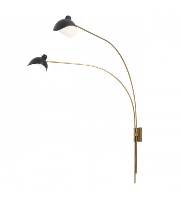 Double wire wall sconce Mitch brass and black 108x29xH240cm - Eichholtz - Nardini Forniture