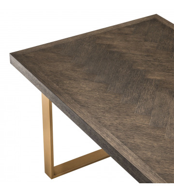 Melchior dining table in oak and brass 230cm - Eichholtz - Nardini Forniture