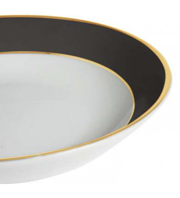 Ginger black soup plate with gold profile Ø23cm