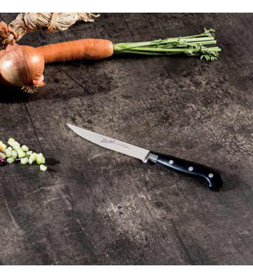 Set 6 steak knives Berkel Adhoc black smooth blade - Nardini Forniture