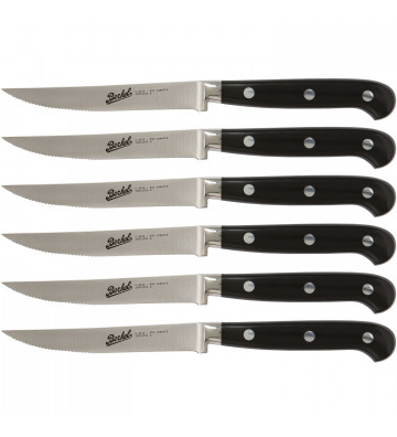 Set 6 steak knives Berkel Adhoc black saw blade - Nardini Forniture