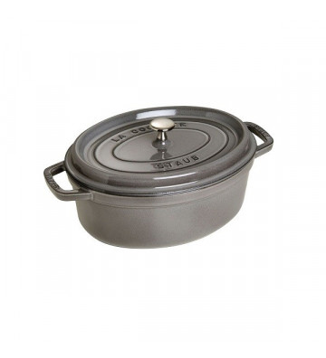 Cocotte Staub large oval in grey cast iron 31cm - Nardini Forniture
