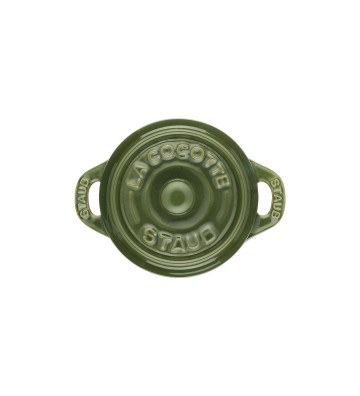 Mini Round Cocotte Green Ceramic Staub 10cm - Nardini Forniture