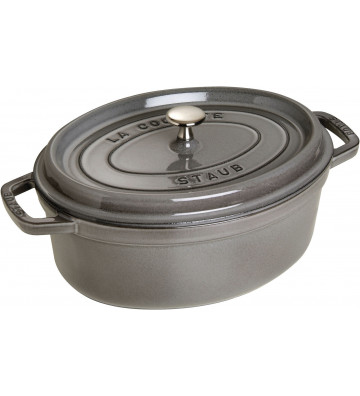 Cocotte Staub oval in grey cast iron 29cm - Nardini Forniture