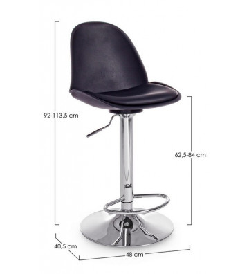 Clapton black adjustable bar stool