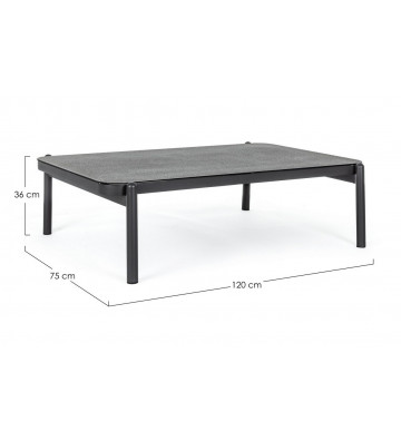 120x75xH36cm anthracite aluminium outdoor smoke table - Nardini Forniture