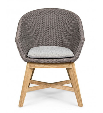 Coachella dining chair in grey rope for outdoor 64xH85cm - Nardini Forniture