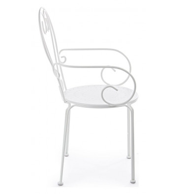 Etienne outdoor white metal chair H89x49CM - Nardini Forniture