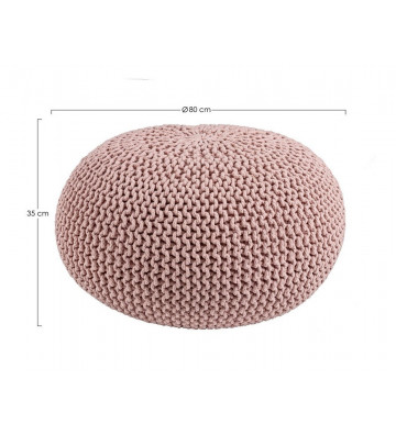 Round ottoman made of pink Ø80xH35cm