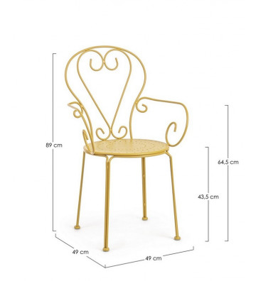 Etienne outdoor metal ocher chair H89x49CM - Nardini Forniture