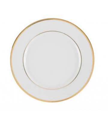 Piatto piano Ginger in porcellana bianca e oro Ø27cm - Cote Table - Nardini Forniture