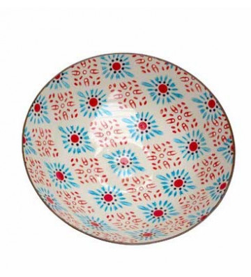 Base plate Bohemian red and blue flowers Ø19cm - Chehoma - NardinI Supplies