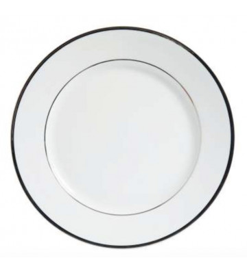 Ginger cake plate in white porcelain and silver Ø20cm - Cote Table - Nardini Forniture