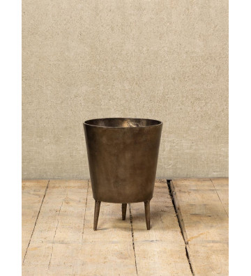 Vaso in ferro invecchiato su supporto 30x22cm - Chehoma - Nardini Forniture