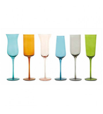Celine glass flute 230ml / +6 colors & shapes