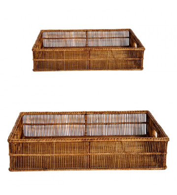 Rectangular tray in rattan / 2 sizes - Nardini Forniture