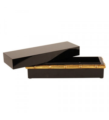 Box Black lacquered box and gold H10x30cm - Nardini Forniture
