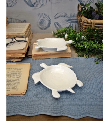 Plate white ceramic turtle 21x18cm - Nardini Forniture