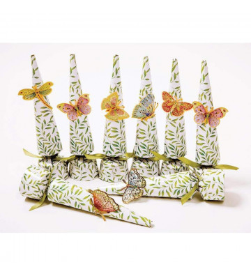 Set 8 Crackers Spring Butterflies - Caspari - Nardini Forniture