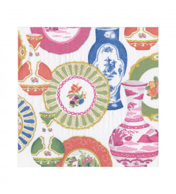 Paper napkins Colored vases - 20pz / 2 sizes - Caspari - Nardini Forniture
