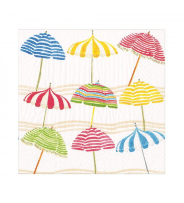 Paper napkins Beach umbrellas - 20pz / 2 size - Caspari - Nardini Forniture