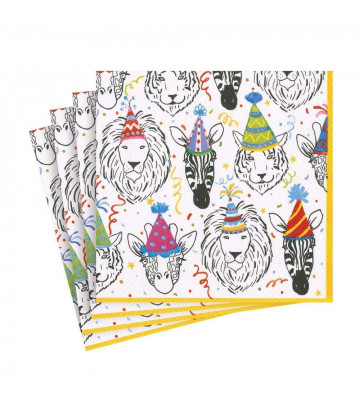 Safari Birthday Towels - 20pz - Caspari - Nardini Forniture