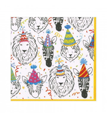 Safari Birthday Towels - 20pz - Caspari - Nardini Forniture
