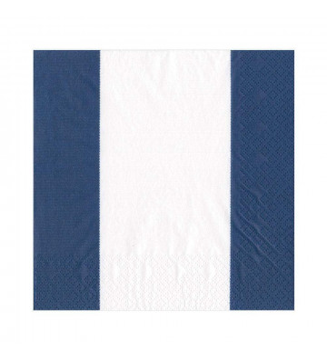 White and blue striped paper napkins - 20pz - Caspari - Nardini Forniture