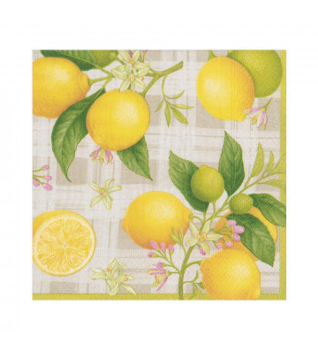 Paper napkins with lemons - 20pcs