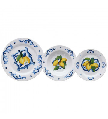 18pz porcelain dishes service with lemons - Tognana - Nardini Forniture