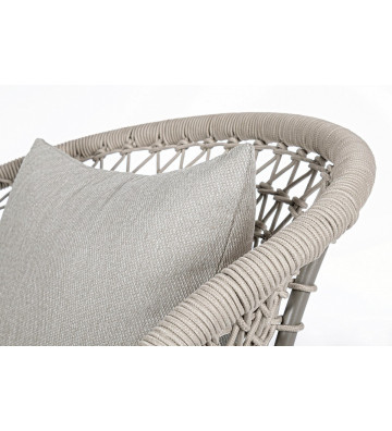 Swivel outdoor armchair with braid and dove cushions - Nardini Forniture