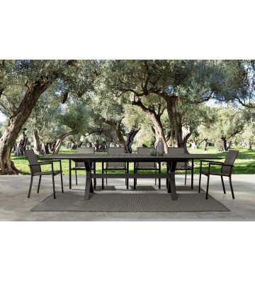 Dining table for outdoor extendable dark grey 200-300x110cm - Nardini Forniture