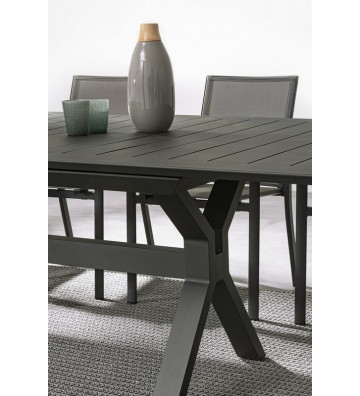 Dining table for outdoor extendable dark grey 200-300x110cm - Nardini Forniture