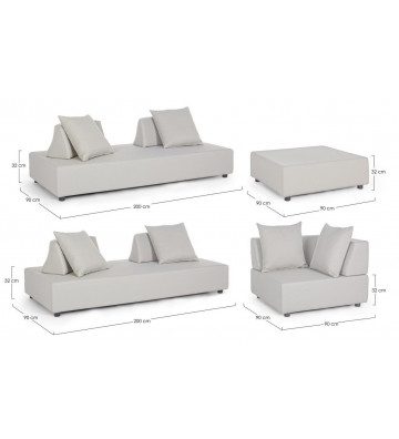 Rus Corner Sofa for Outdoor Sand Color - Nardini Forniture