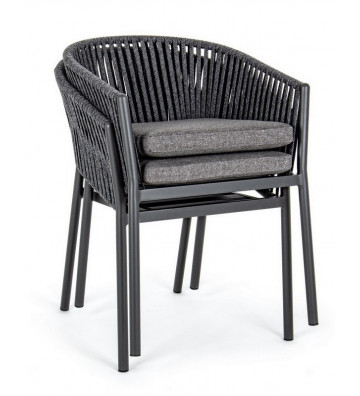 Anthracite rope outdoor chair - Nardini Forniture