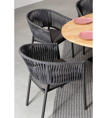 Anthracite rope outdoor chair - Nardini Forniture