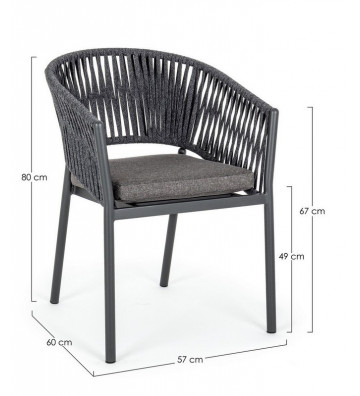 Anthracite rope outdoor chair - Nardini Forniture